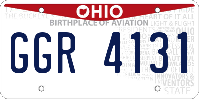 OH license plate GGR4131