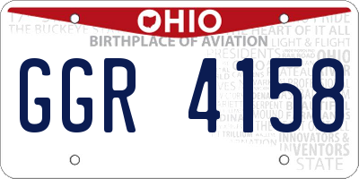 OH license plate GGR4158