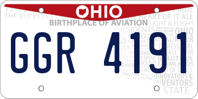 OH license plate GGR4191