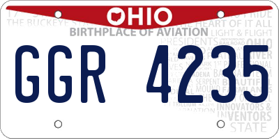 OH license plate GGR4235