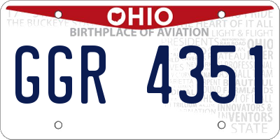 OH license plate GGR4351