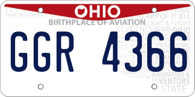 OH license plate GGR4366