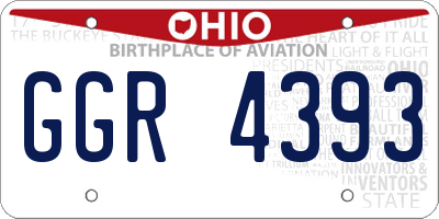 OH license plate GGR4393