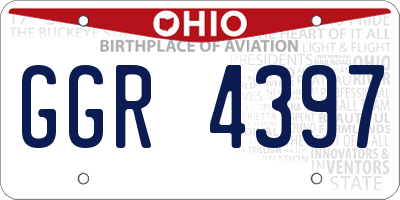 OH license plate GGR4397