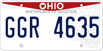 OH license plate GGR4635