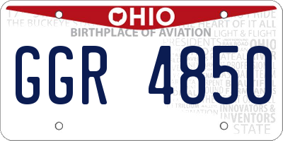 OH license plate GGR4850