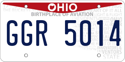 OH license plate GGR5014