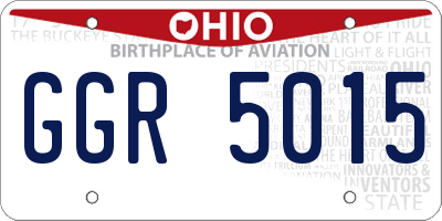 OH license plate GGR5015