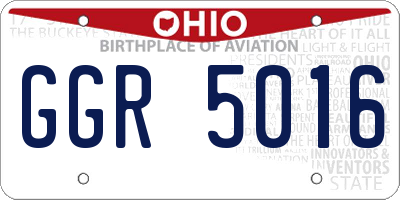 OH license plate GGR5016