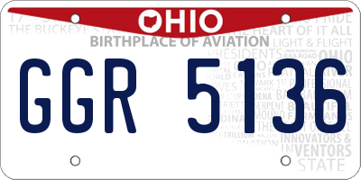 OH license plate GGR5136