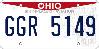 OH license plate GGR5149
