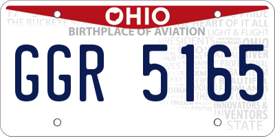 OH license plate GGR5165