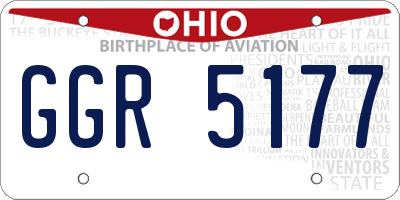 OH license plate GGR5177