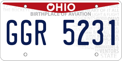 OH license plate GGR5231