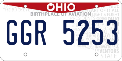 OH license plate GGR5253