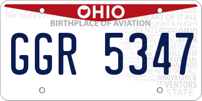 OH license plate GGR5347