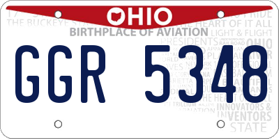 OH license plate GGR5348