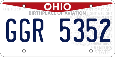 OH license plate GGR5352