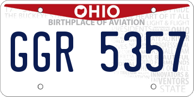 OH license plate GGR5357