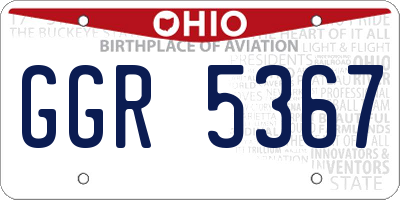 OH license plate GGR5367