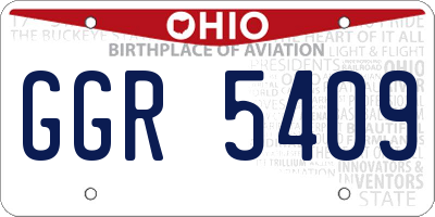 OH license plate GGR5409