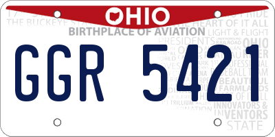 OH license plate GGR5421