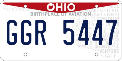 OH license plate GGR5447