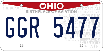 OH license plate GGR5477