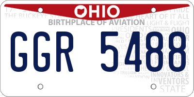 OH license plate GGR5488