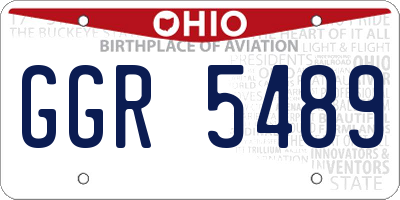 OH license plate GGR5489