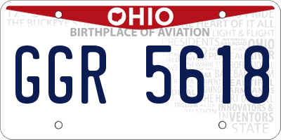 OH license plate GGR5618