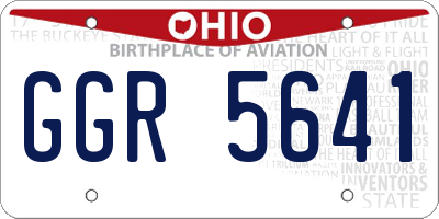 OH license plate GGR5641