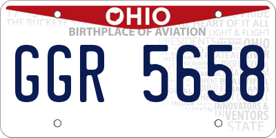 OH license plate GGR5658
