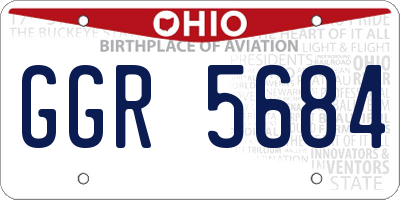 OH license plate GGR5684