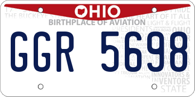 OH license plate GGR5698