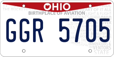 OH license plate GGR5705