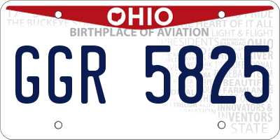 OH license plate GGR5825