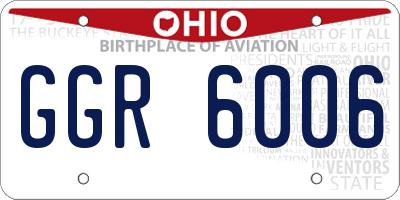 OH license plate GGR6006