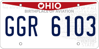 OH license plate GGR6103