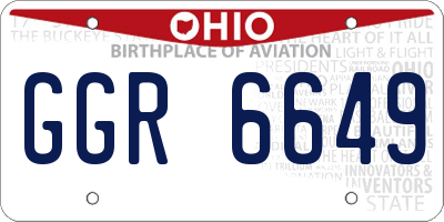 OH license plate GGR6649