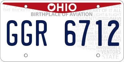 OH license plate GGR6712