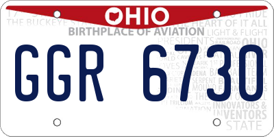 OH license plate GGR6730
