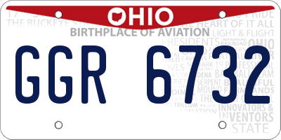 OH license plate GGR6732