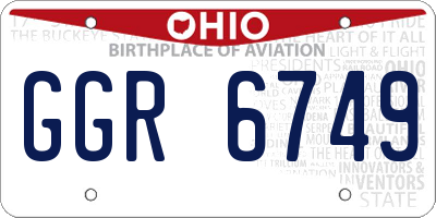 OH license plate GGR6749