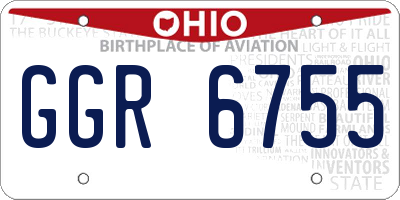 OH license plate GGR6755