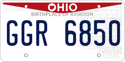 OH license plate GGR6850