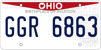 OH license plate GGR6863