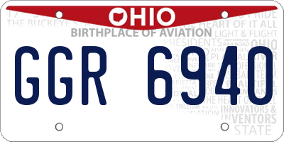 OH license plate GGR6940