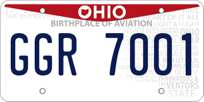 OH license plate GGR7001