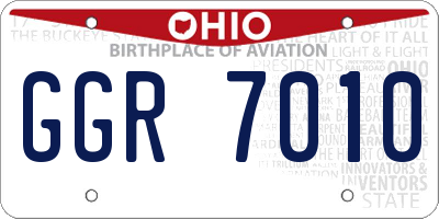 OH license plate GGR7010